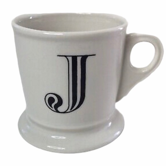 ANTHROPOLOGIE J Coffee Cup Initial J Ceramic Mug